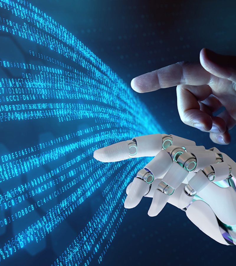 Big,Data,Technology,And,Data,Science,With,Person,Touching,Data Big data technology and data science with person touching data flowing on virtual screen. Business analytics, artificial intelligence, machine learning. Engineer or scientist analyzing stream of data.